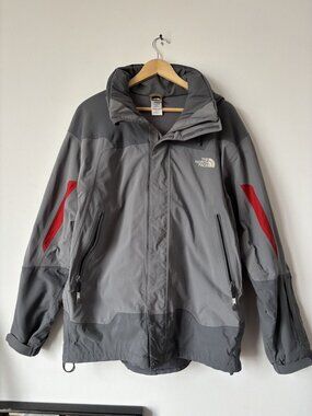 Vintage The North Face HyVent Ski Jacket Grey Red Size L